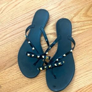 Steven Deevan Bow Studded Jelly Sandals